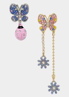 Betsey Johnson Ohh A Daisy Mismatch Butterfly Earrings Pastel Multi