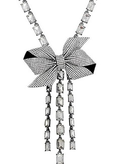 Betsey Johnson Pavé Bow Y Necklace