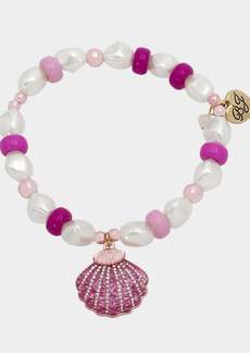 Betsey Johnson Pink Summer Pearl Stretch Bracelet Pink