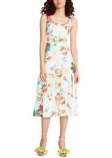 Betsey Johnson Riviera Womens Floral Front Slit Midi Dress