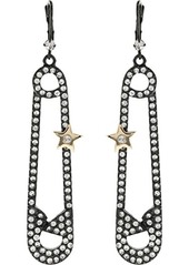 Betsey Johnson Safety Pin Leverback Drop Earrings