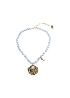 Betsey Johnson Shell Pendant Pearl Necklace
