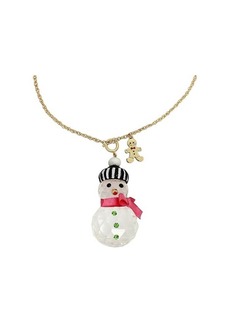 Betsey Johnson Snowman Ornament Necklace