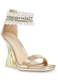 Betsey Johnson Womens Ankle Jewels Open Toe Pumps