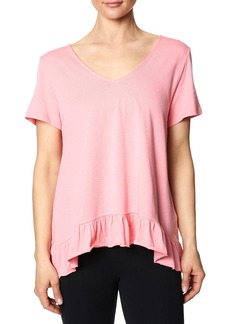 Betsey Johnson Womens Casual Flounce Pullover Top