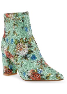 Betsey Johnson Womens Embellished Block Heel Ankle Boots