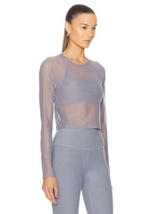 Beyond Yoga Show Off Mesh Long Sleeve Cropped Top