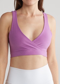 Beyond Yoga Space Dye Crossover Sports Bra in Bright Iris Heather at Nordstrom Rack