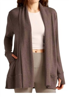 Beyond Yoga Soften Up Cardigan In Truffle Heather