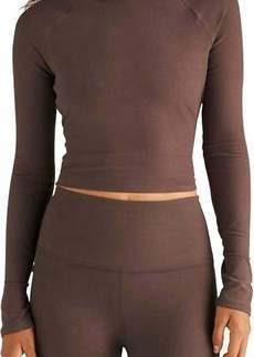 Beyond Yoga Spacedye Enlighten Cropped Pullover In Truffle Heather