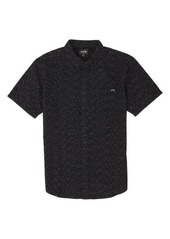 Billabong All Day Fleck Short Sleeve Button-Down Shirt in Black at Nordstrom