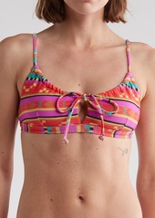 Billabong Baja Rising Coco Tie Front Bralette Bikini Top in Bright Poppy at Nordstrom Rack