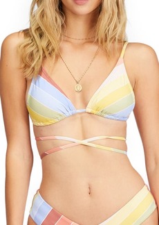 Billabong Ain't She Sweet Tanlines Longline Bikini Top In Salt Crystal