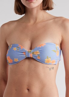 Billabong Floral Print Bandeau Bikini Top in Outta The Blue at Nordstrom Rack