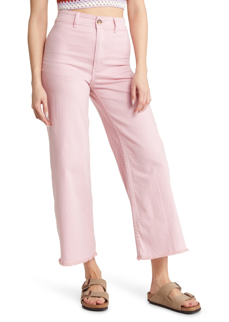 Billabong Free Fall Stretch Crop Wide Leg Pants in Soft Pink at Nordstrom Rack
