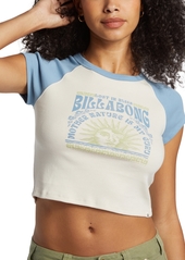 Billabong Juniors' Blissed Raglan Cropped T-Shirt - Blue Shadow