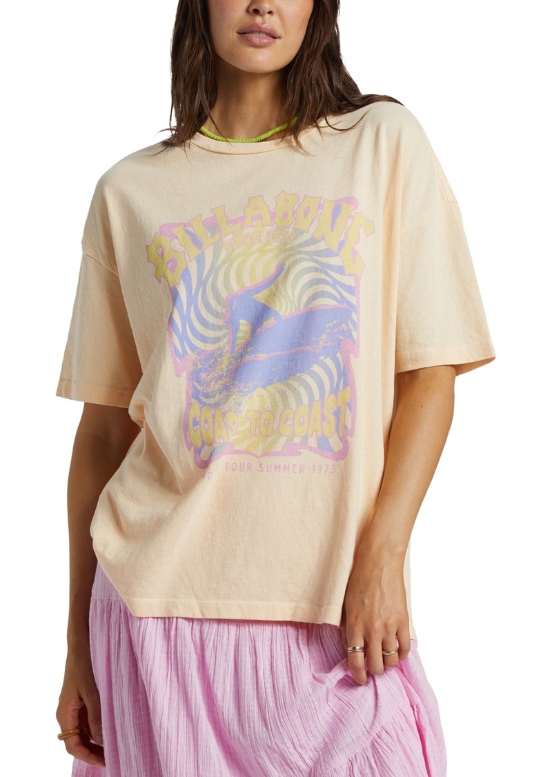 Billabong Juniors' Since 73 Oversized Cotton T-Shirt - Peach Whip