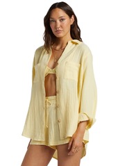 Billabong Juniors' Swell Crinkled Blouse - Toasted Coconut