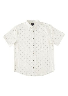 Billabong Kids' All Day Short Sleeve Jacquard Button-Up Shirt