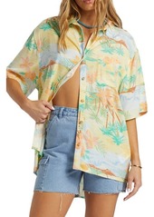 Billabong On Vacation Oversize Floral Button-Up Shirt