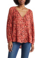 Billabong She's A Dreamer Long Sleeve Top in Hibiscus at Nordstrom Rack