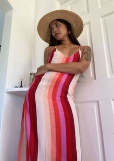 rainbow gate printed maxi dress