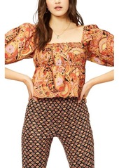 Billabong You Wish Floral Print Puff Sleeve Top in Multi at Nordstrom