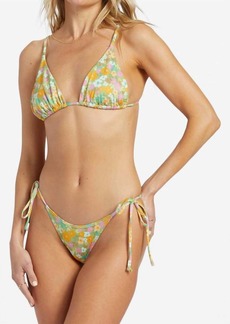 Billabong On The Bright Side Tie Hike Bikini Bottom In Palm Green