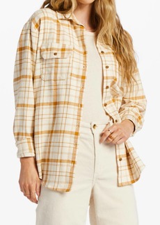 Billabong So Stoked Flannel Shirt In White Cap