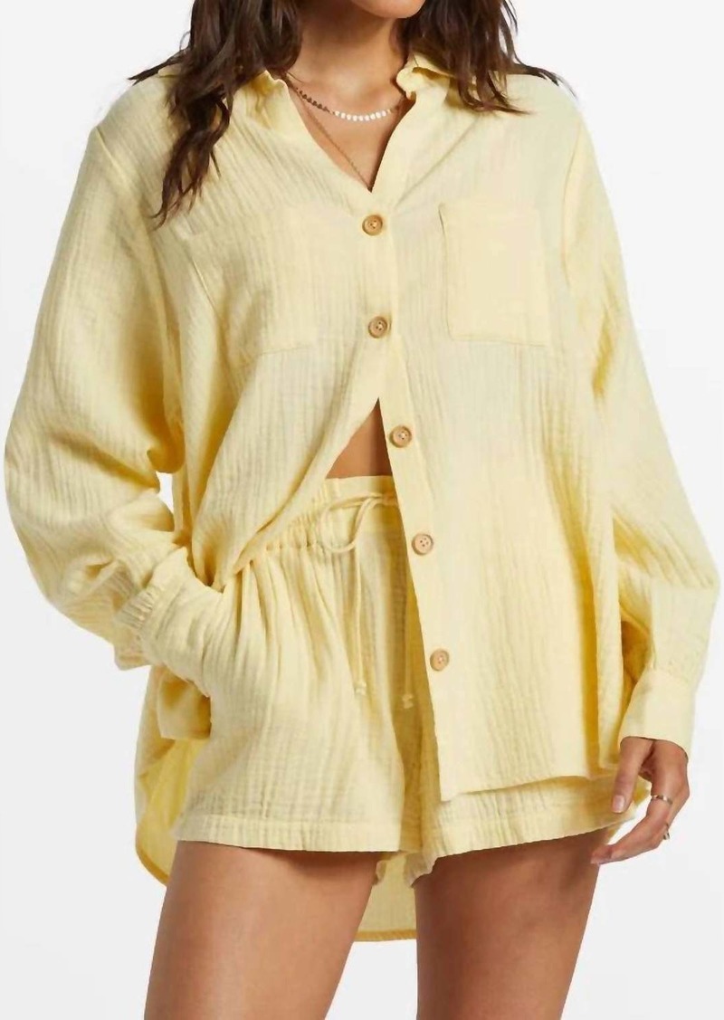 Billabong Swell Woven Shirt In Cali Rays Yellow