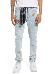 Billionaire Boys Club Men's Distressed Embroidered Jeans