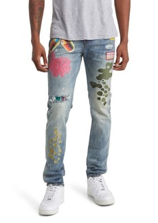 Billionaire Boys Club Moonrocks Slim Fit Embroidered Rip & Repair Jeans