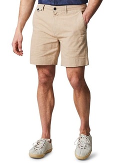 Billy Reid Flat Front Textured Cotton Shorts