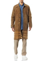 Billy Reid Men's Water Resistant Waxed Trench with Interior Stripe Detail  XXL