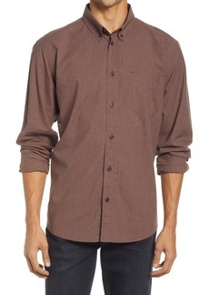 Billy Reid Tuscumbia Standard Fit Microcheck Button-Down Shirt in Brown at Nordstrom