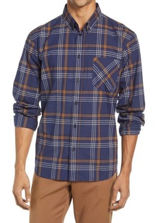 Billy Reid Tuscumbia Standard Fit Plaid Button-Down Shirt in Navy/Gold at Nordstrom