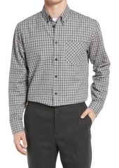 Billy Reid Tuscumbia Standard Fit Plaid Button-Up Shirt in Grey/Navy at Nordstrom