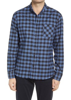 Billy Reid Tuscumbia Standard Fit Plaid Button-Up Shirt in Navy Black at Nordstrom