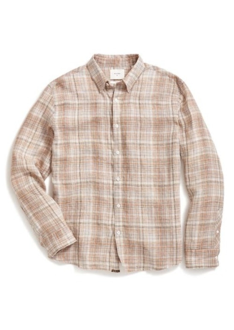Billy Reid Wilson Line Plaid Linen Button-Up Shirt