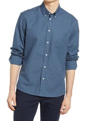 Billy Reid Tuscumbia Check Cotton & Linen Button-Down Shirt in Navy at Nordstrom