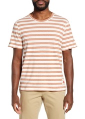 Billy Reid Striped Crew Neck Cotton T-Shirt