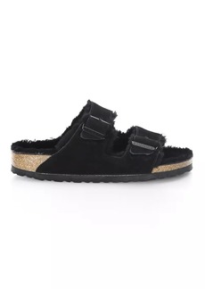 Birkenstock Arizona Shearling-Lined Suede Sandals