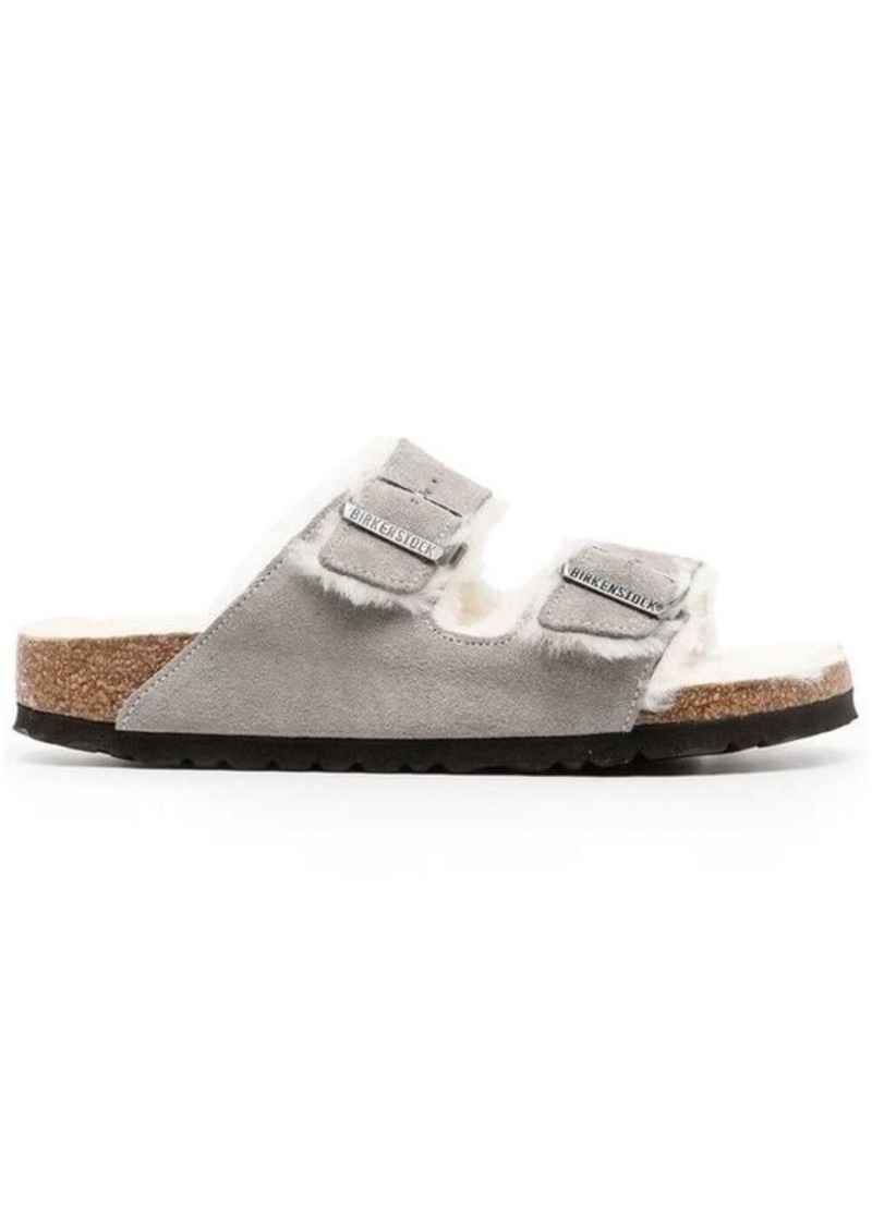 BIRKENSTOCK ARIZONA SHEARLING STONE COIN, SUEDE LEATHER SHOES