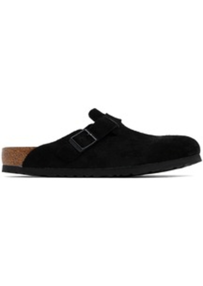 Birkenstock Black Regular Boston Soft Footbed Slip-on Loafers