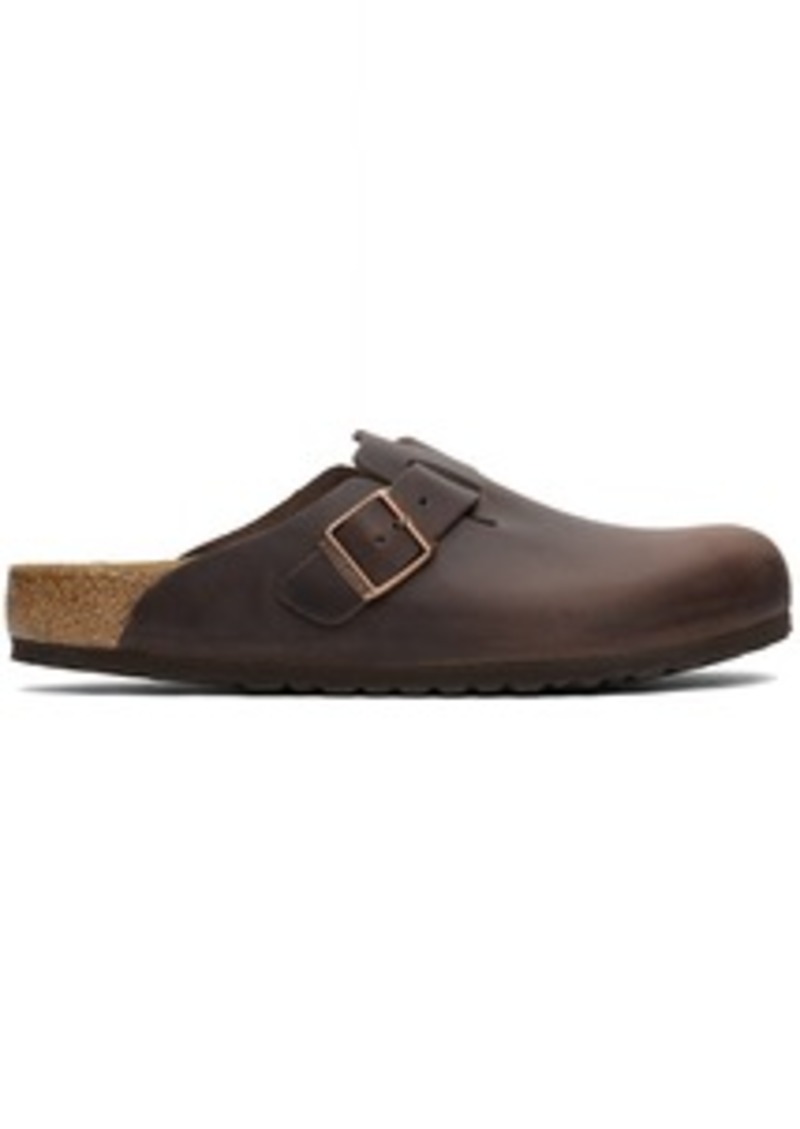 Birkenstock Brown Regular Boston Oiled Leather Slip-on Loafers