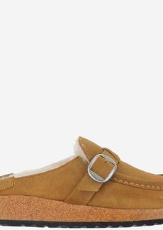 BIRKENSTOCK BUCKLEY SHEARLING AND SUEDE MULES