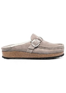 BIRKENSTOCK BUCKLEY WOMEN SHEARLING STONE COIN, SUEDE LEATHER SHOES