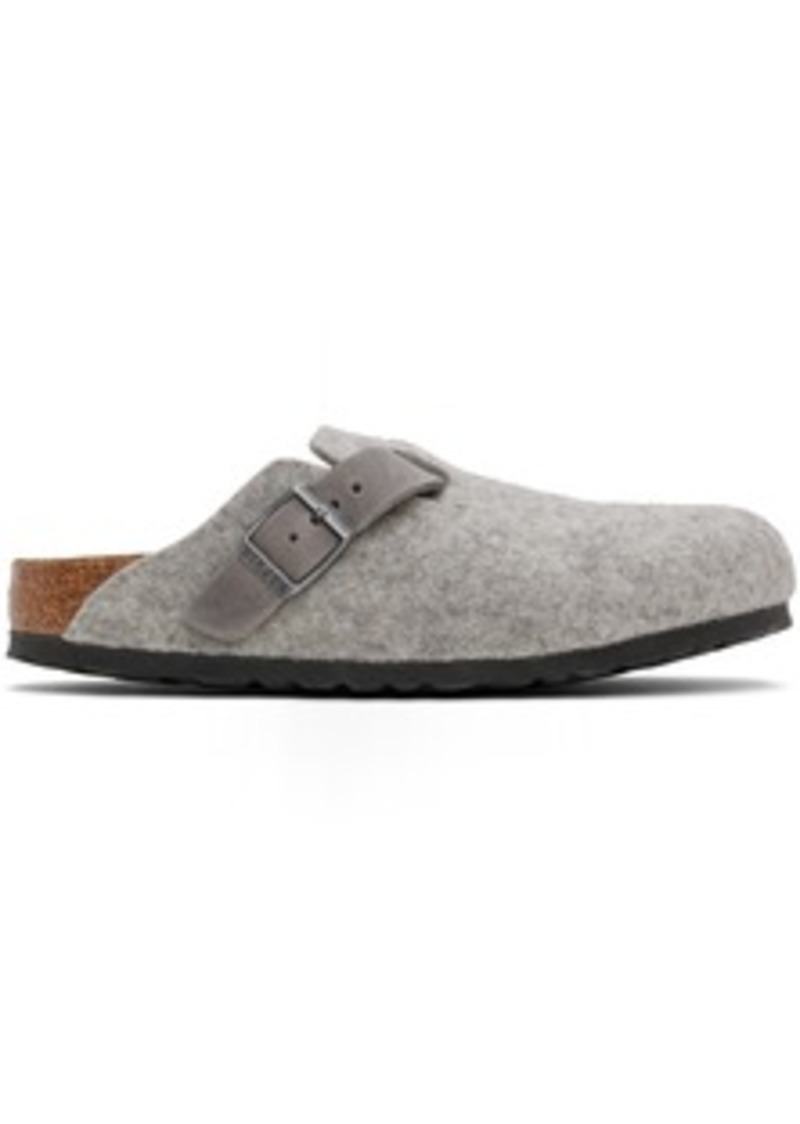 Birkenstock Gray Narrow Boston Slip-on Loafers