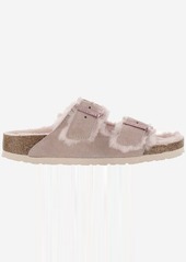 BIRKENSTOCK SUEDE AND SHEARLING SANDALS