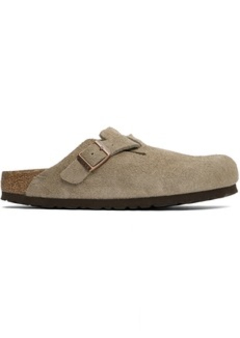 Birkenstock Taupe Boston Soft Footbed Narrow Loafers